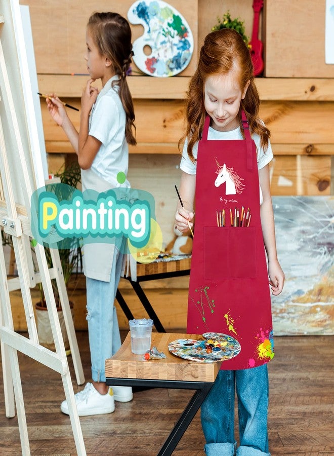 Ecoofor 24 Pieces 12 Colors Kid Aprons Set XL for 7-13 Age Children Chef Aprons Kids Painting for Kitchen Cooking Baking Painting - Image 5